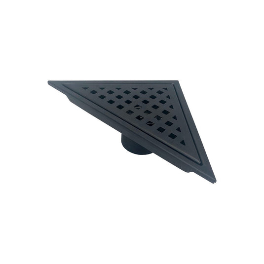 6.5" Triangle Stainless Steel Pixel Grate Shower Drain – Matte Black-Bathroom & More | High Quality from Coozify
