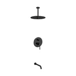 Aqua Rondo Black Shower Set With Ceiling Mount 12" Rain Shower and Tub Filler-Bathroom & More | High Quality from Coozify