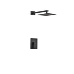 Aqua Piazza Black Shower Set With 8" Square Rain Shower Head-Bathroom & More | High Quality from Coozify