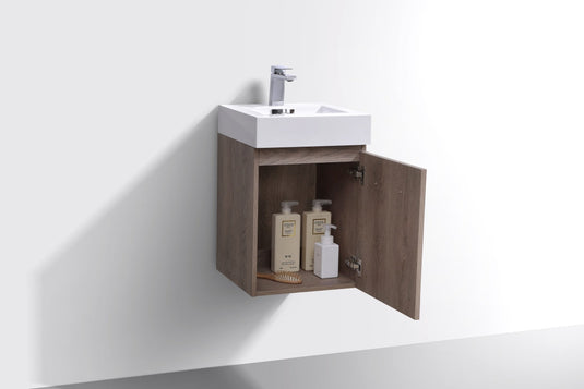 Bliss 16" Wall Mount / Wall Hung Modern Bathroom Vanity With 1 Door and Acrylic Countertop-Bathroom & More | High Quality from Coozify