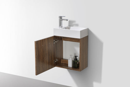 Bliss 18" Wall Mount / Wall Hung Bathroom Vanity With 1 Door-Bathroom & More | High Quality from Coozify