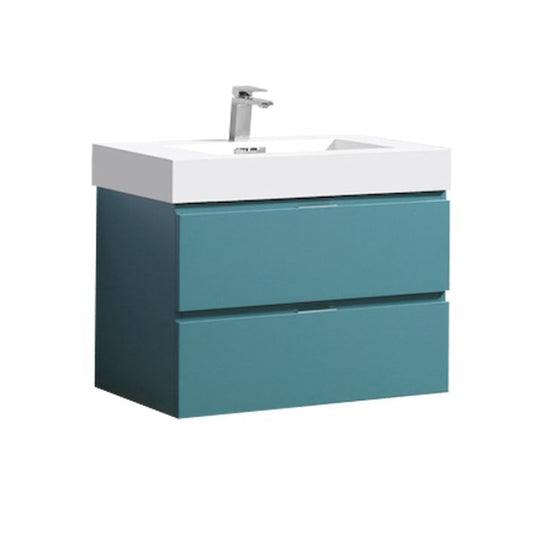Bliss 30" Wall Mount / Wall Hung Bathroom Vanity With 2 Drawers-Bathroom & More | High Quality from Coozify