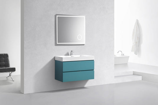 Bliss 36" Wall Mount / Wall Hung Modern Bathroom Vanity With 2 Drawers-Bathroom & More | High Quality from Coozify