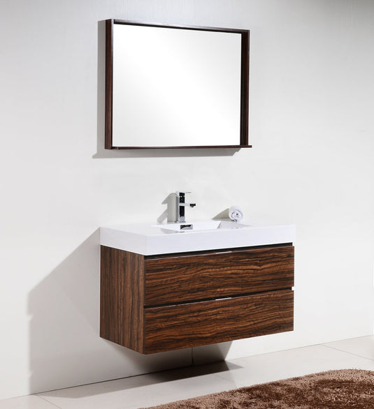 Bliss 40" Wall Mount / Wall Hung Modern Bathroom Vanity With 2 Drawers Acrylic Countertop-Bathroom & More | High Quality from Coozify