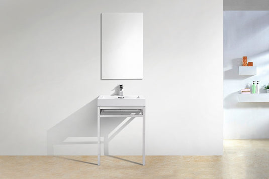 Haus 24" Stainless Steel Console Bathroom Vanity With White Acrylic Sink-Bathroom & More | High Quality from Coozify