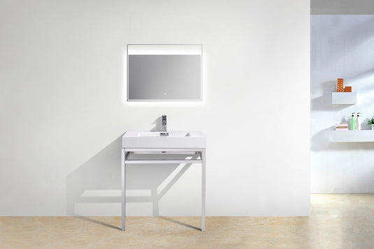 Haus 30" Stainless Steel Console Bathroom Vanity With White Acrylic Sink-Bathroom & More | High Quality from Coozify