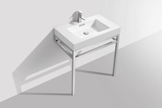 Haus 30" Stainless Steel Console Bathroom Vanity With White Acrylic Sink-Bathroom & More | High Quality from Coozify