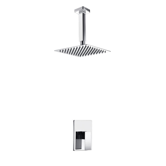 Aqua Piazza Shower Set With 12" Ceiling Mount Square Rain Shower-Bathroom & More | High Quality from Coozify