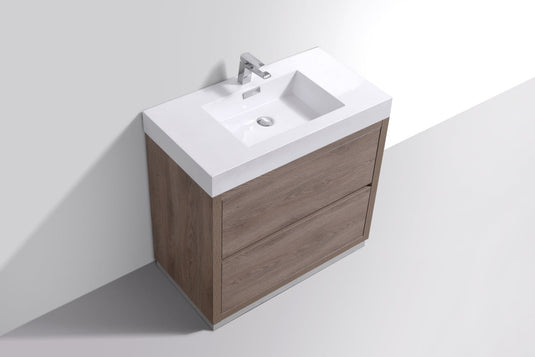 Bliss 40" Floor Mount Free Standing Bathroom Vanity With 2 Drawers and Acrylic Countertop FMB40-Bathroom & More | High Quality from Coozify