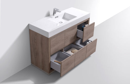 Bliss 48" Floor Mount Free Standing Bathroom Vanity With 6 Drawers Acrylic Countertop-Bathroom & More | High Quality from Coozify