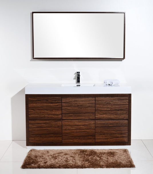 Bliss 60" Floor Mount Free Standing Single Sink Bathroom Vanity With 6 Drawers Acrylic Countertop FMB60S-Bathroom & More | High Quality from Coozify