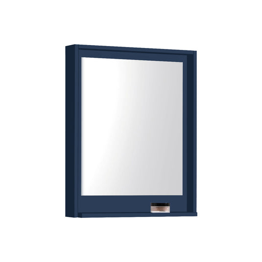 24″ Wide Mirror W/ Shelf – Gloss Blue-Bathroom & More | High Quality from Coozify