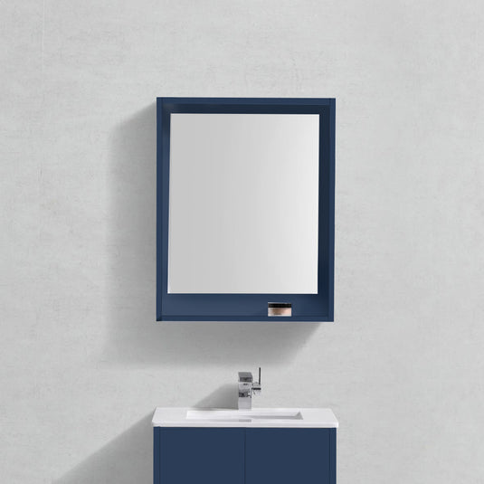 24″ Wide Mirror W/ Shelf – Gloss Blue-Bathroom & More | High Quality from Coozify