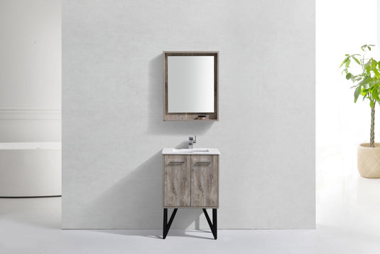 Bosco 24" Modern Bathroom Vanity With White Quartz Countertop and 2 Doors KB24-Bathroom & More | High Quality from Coozify