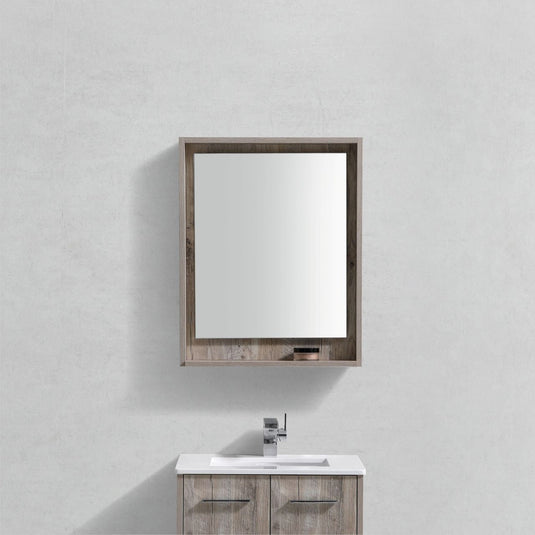 24" Wide Bathroom Mirror With Shelf – Nature Wood-Bathroom & More | High Quality from Coozify