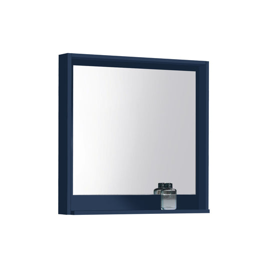30″ Wide Mirror W/ Shelf – Gloss Blue-Bathroom & More | High Quality from Coozify