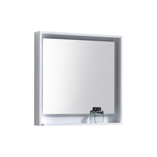 30" Wide Bathroom Mirror With Shelf – High Gloss White-Bathroom & More | High Quality from Coozify