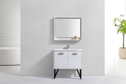 Bosco 36" Bathroom Vanity With White/White Quartz Cream Countertop With 2 Doors KB36-Bathroom & More | High Quality from Coozify