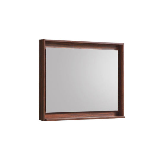 36" Wide Bathroom Mirror With Shelf – Walnut-Bathroom & More | High Quality from Coozify