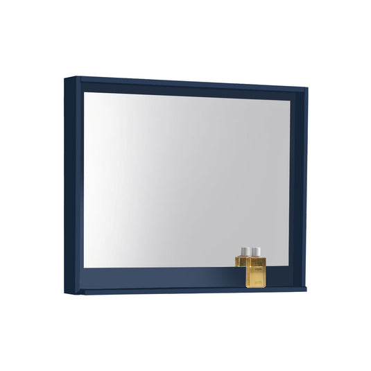 40″ Wide Mirror W/ Shelf – Gloss Blue-Bathroom & More | High Quality from Coozify