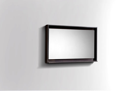 40" Wide Bathroom Mirror With Shelf – High Gloss Gray Oak-Bathroom & More | High Quality from Coozify