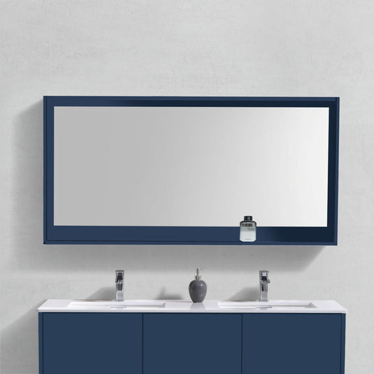 48″ Wide Mirror W/ Shelf – Gloss Blue-Bathroom & More | High Quality from Coozify