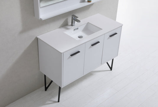 Bosco 48" Bathroom Vanity With White Quartz Countertop With 2 Doors And 2 Drawers KB48-Bathroom & More | High Quality from Coozify