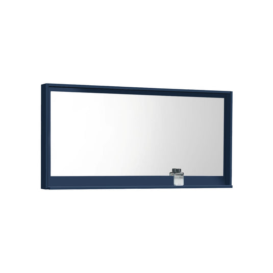 60″ Wide Mirror W/ Shelf – Gloss Blue-Bathroom & More | High Quality from Coozify