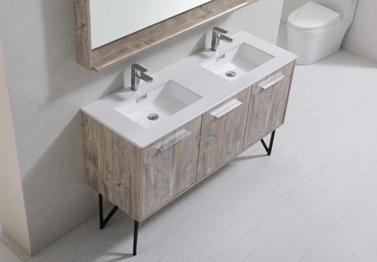 Bosco 60" Bathroom Vanity Double Sink White Quartz Countertop With 2 Doors And 2 Drawers KB60D-Bathroom & More | High Quality from Coozify