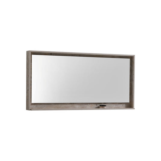 60" Wide Bathroom Mirror With Shelf – Nature Wood-Bathroom & More | High Quality from Coozify