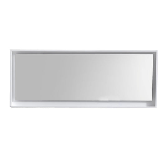 70" Wide Bathroom Mirror With Shelf – High Gloss White-Bathroom & More | High Quality from Coozify