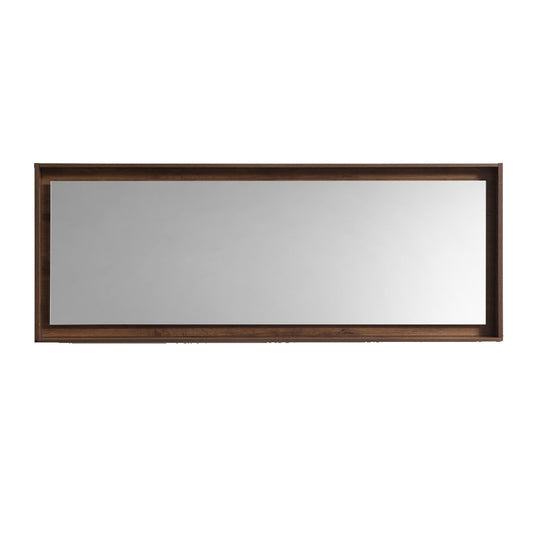 70" Wide Bathroom Mirror With Shelf – Walnut-Bathroom & More | High Quality from Coozify