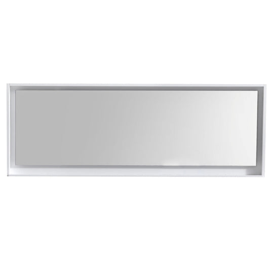 80" Wide Bathroom Mirror With Shelf – High Gloss White-Bathroom & More | High Quality from Coozify
