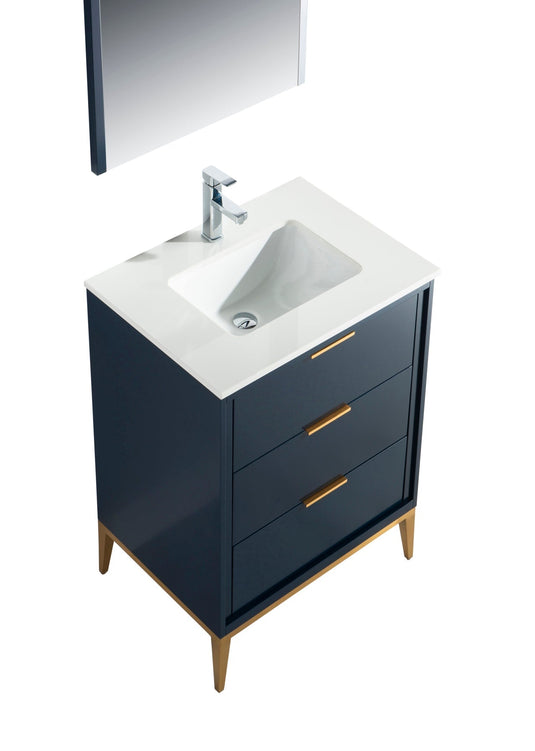 Divani 24" Floor Mount Bathroom Vanity With Quartz Countertop Backsplash And 2 Drawers KD9924-Bathroom & More | High Quality from Coozify