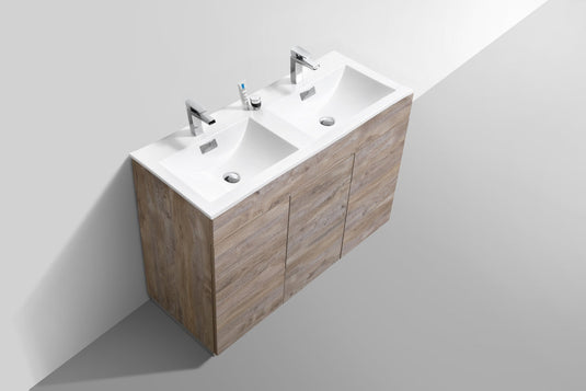 Milano 48" Double Sink Floor Mount Modern Bathroom Vanity With 6 Drawers and 1 Door-Bathroom & More | High Quality from Coozify