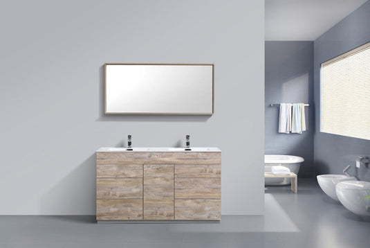 Milano 60" Double Sink Floor Mount Modern Bathroom Vanity With 6 Drawers and 1 Door-Bathroom & More | High Quality from Coozify