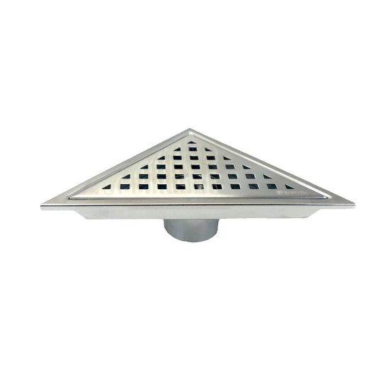 6.5" Triangle Stainless Steel Pixel Grate Shower Drain – Chrome-Bathroom & More | High Quality from Coozify