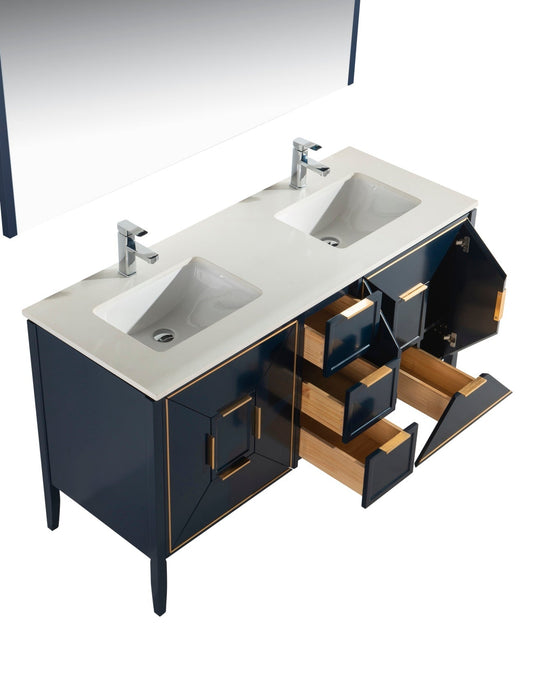 Vetro 60" Double Sink Floor Mount Bathroom Vanity With Quartz Countertop and Backsplash KV8860-Bathroom & More | High Quality from Coozify