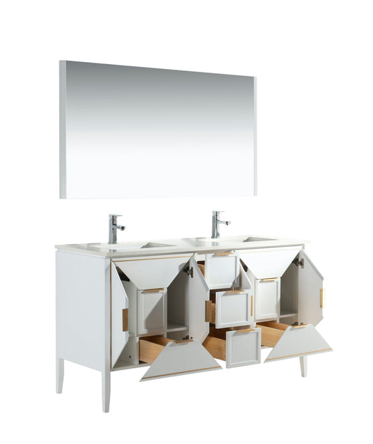 Vetro 60" Double Sink Floor Mount Bathroom Vanity With Quartz Countertop and Backsplash KV8860-Bathroom & More | High Quality from Coozify