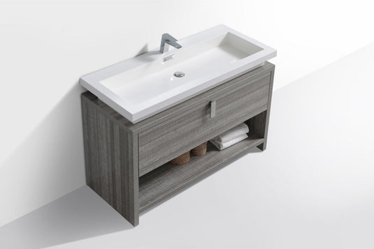 Levi 48" Floor Mount Modern Single Sink Bathroom Vanity With Cubby Hole L1200-Bathroom & More | High Quality from Coozify