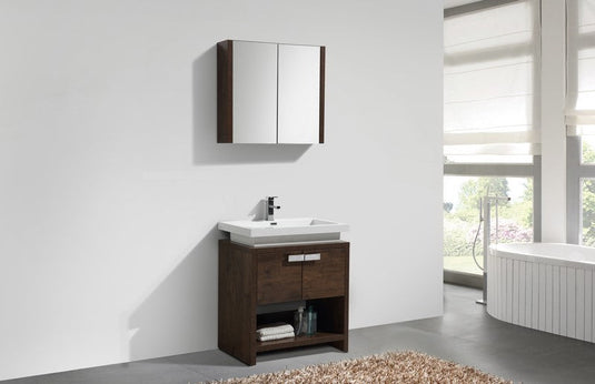Levi 30″ Rose Wood Modern Bathroom Vanity With Cubby Hole-Bathroom & More | High Quality from Coozify