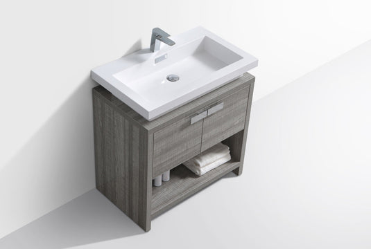 Levi 32" Floor Mount Single Sink Bathroom Vanity With 2 Doors and Cubby Hole-Bathroom & More | High Quality from Coozify