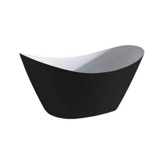 67.5" x 29.5" x 22.5" Luna Black and White Free Standing Bathtub-Bathroom & More | High Quality from Coozify