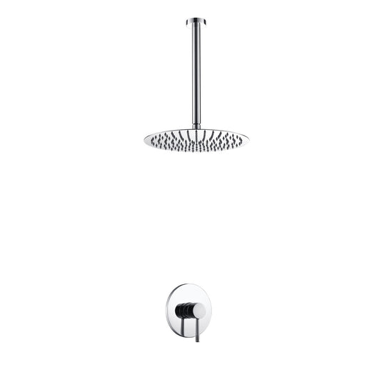 Aqua Rondo Shower Set With Ceiling Mount 12" Rain Shower Chrome-Bathroom & More | High Quality from Coozify