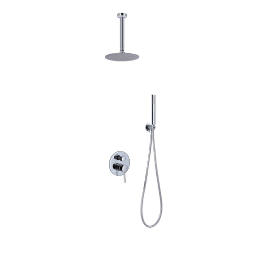 Aqua Rondo Shower Set With Ceiling Mount 8" Rain Shower and Handheld Chrome-Bathroom & More | High Quality from Coozify