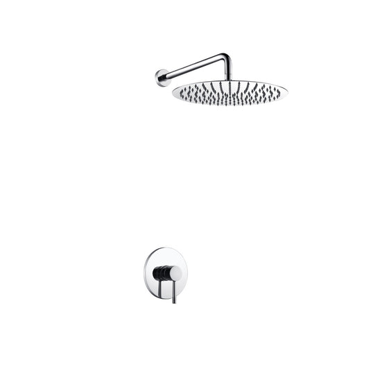 Aqua Rondo Shower Set With 12" Round Rain Shower Chrome-Bathroom & More | High Quality from Coozify
