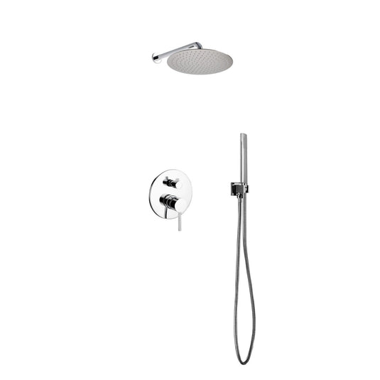 Aqua Rondo Shower Set With 12" Rain Shower and Handheld Chrome-Bathroom & More | High Quality from Coozify