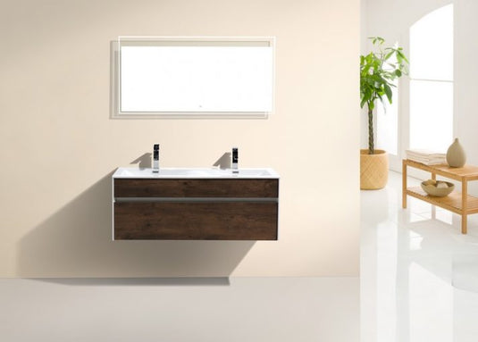 Fitto 48" Double Sink Wall Mount / Wall Hung Bathroom Vanity With 1 Drawer-Bathroom & More | High Quality from Coozify