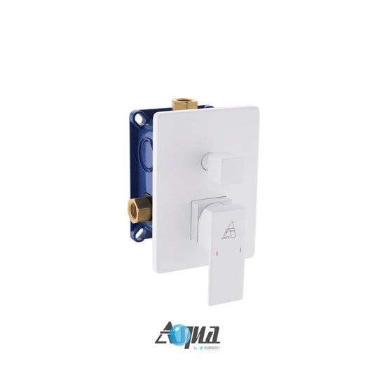 Aqua Piazza 2-way Rough-in Valve W/ Cover Plate, Handle and Diverter – White-Bathroom & More | High Quality from Coozify