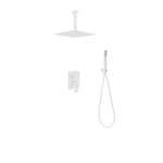 Aqua Piazza White Shower Set W/ 12″ Ceiling Mount Square Rain Shower and Handheld-Bathroom & More | High Quality from Coozify
